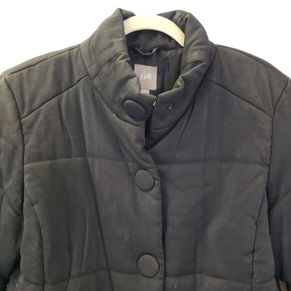 J. Jill Metallic Snap Closure Quilted Jacket Size Medium - Picture 4 of 6